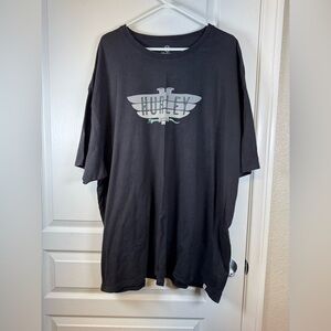 Hurley Shirt Crewneck Graphic Tee Short Sleeve Black Shirt Size XXXL EUC #5538